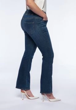 MIT FLORALER STICKEREI UND ELASTISCHEM BUND - Flared Jeans - Blu -Frauen Geschäft 9f2475a72cda4637a27907dca61013f4