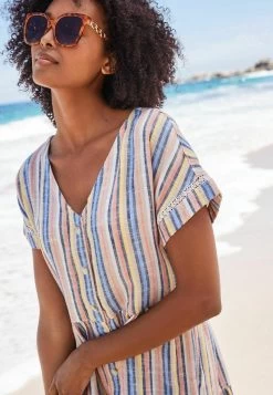 Next BLEND TIERED - Blusenkleid - Multi Stripe -Frauen Geschäft 9fa396b2554e4507a6b7e8755dc49fea