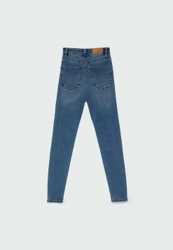 Stradivarius SUPER HIGH IM VINTAGELOOK - Jeans Slim Fit - Destroyed Denim -Frauen Geschäft aaa50f6ecfe14b04a45c83f07554881e