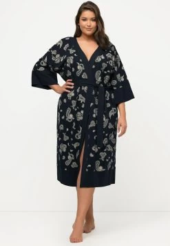 Ulla Popken MOTIF CACHEMIRE À COL EN V, EN - Bademantel - Marine