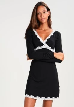 Anna Field HEIDI LONG SLEEVES VISCOSE NIGHTDRESS - Nachthemd - Black