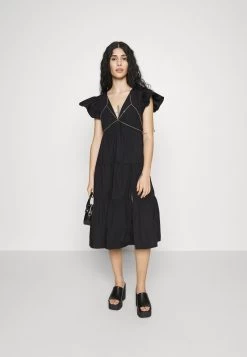 Vero Moda Petite VMJARLOTTE CALF SLIT DRESS - Freizeitkleid - Black -Frauen Geschäft c00edef276554a599149a007ec8fabab