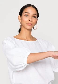 Marc O'Polo BLOUSE VOLUME SLEEVE CREW NECK - Bluse - White -Frauen Geschäft c1276aee38f44ecb8a53e76d3d08cc9e