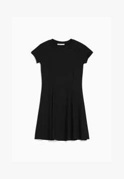 BERSHKA SHORT SLEEVE SKATER - MINI - Strickkleid - Black -Frauen Geschäft c32a017eec044baa90d421ca5a27ebc2