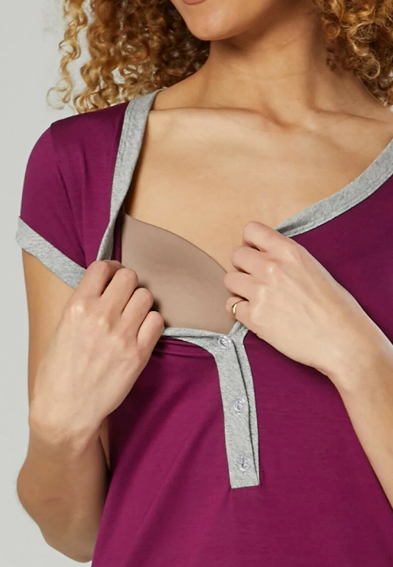 Happy Mama NURSING - Nachthemd - Mauve 6 Happy Mama NURSING - Nachthemd - Mauve – Bild 4