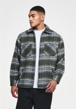 Pegador BALE LOGO EMBROIDERY ZIP SHIRT UNISEX - Hemdbluse - Forest Green/rock Grey -Frauen Geschäft c7f3637a56924f99aa611694ecddd035 1