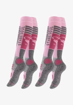 2 PAAR - Kniestrümpfe - Wollweiss Grau Rot -Frauen Geschäft cac542ba185f45ecbb3bc1a306e123a6