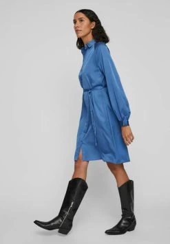 Vila LANGÄRMELIGES - Blusenkleid - Federal Blue -Frauen Geschäft cc68f424042844d6a74e7796de2168ae