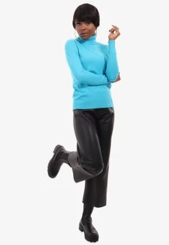 BASIC MIT ROLLKRAGEN - Strickpullover - Türkis -Frauen Geschäft cce3eacefa8946b6bd0c5fc23dc1c81a