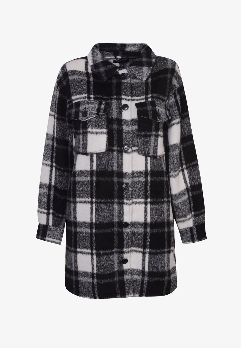 New Look CHECK BRUSHED DOUBLE POCKET - Kurzmantel - Black Pattern 4 New Look CHECK BRUSHED DOUBLE POCKET - Kurzmantel - Black Pattern – Bild 2