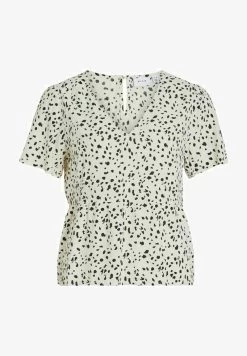 Vila MIT KURZEN ÄRMELN SCHÖSSCHEN - Bluse - Birch -Frauen Geschäft d07eae59b6bd4a24a377b5404d5bc9ca