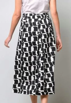 A-Linien-Rock - Schwarz Weiß -Frauen Geschäft d3bf72dc473843a9941c24b594017627