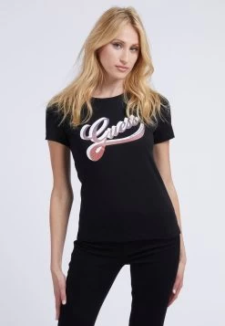 Guess SS CN SHADED LOGO - T-Shirt Print - Schwarz