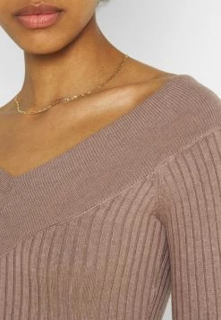 Even&Odd V AUSSCHNITT RIPP MINI STRICKKLEID - Etuikleid - Taupe -Frauen Geschäft d67beeabfc8448f3a64c25d3d08cadec