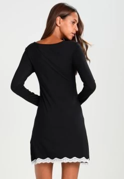 Anna Field HEIDI LONG SLEEVES VISCOSE NIGHTDRESS - Nachthemd - Black -Frauen Geschäft dbbb3ef60df3468092f7b21fde501e66