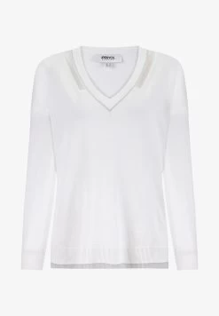 Ipekyol RELAXED FIT TRANSPARENT STRIPED - Strickpullover - Ecru -Frauen Geschäft e01b6afcefc145f5bb7c2065b5779292