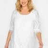 CURVE POINTELLE TRIM - Bluse - White