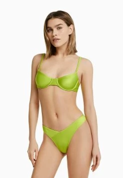 BERSHKA SHINY WITH HOOP - Bikini-Hose - Evergreen