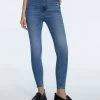 Stradivarius SUPER HIGH IM VINTAGELOOK - Jeans Slim Fit - Destroyed Denim