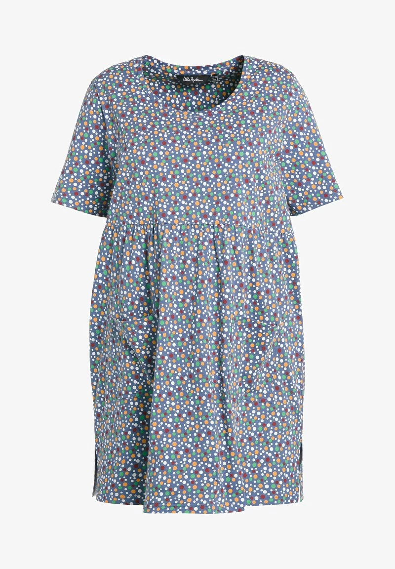 Ulla Popken LONG STIPPELTJES RONDE HALS KORTE MOUWEN - Bluse - Multicoloured 8 Ulla Popken LONG STIPPELTJES RONDE HALS KORTE MOUWEN - Bluse - Multicoloured – Bild 6