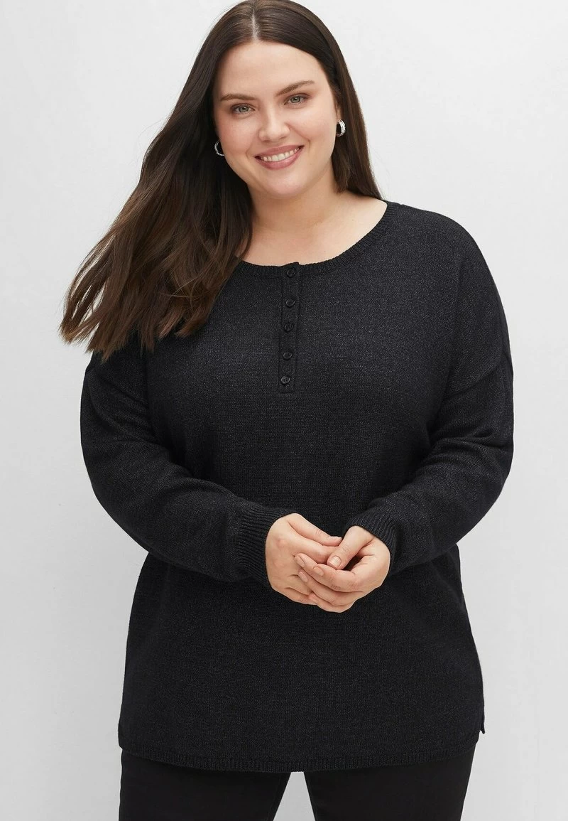 Sheego Strickpullover - Schwarz Meliert 3 Sheego Strickpullover - Schwarz Meliert