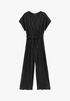 Next SHORT SLEEVE PLISSE STANDARD - Jumpsuit - Black -Frauen Geschäft e5914b09e6d341548714cb839dce62de