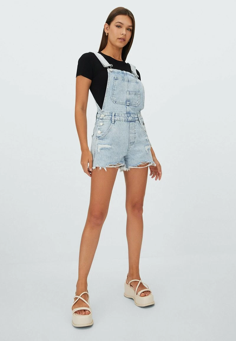 Stradivarius Latzhose - Light Blue 4 Stradivarius Latzhose - Light Blue – Bild 2