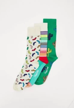 Bestseller 17 Happy Socks SOCKS 3 PACK - Socken - White/green/beige