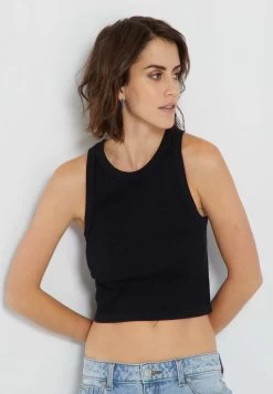 RIBBED CROP - Top - Real Black